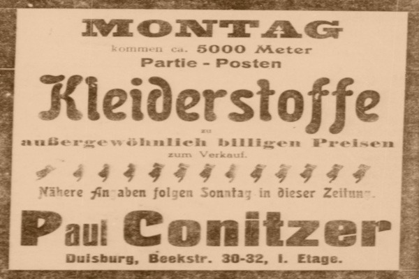 Kaufhaus Paul Conitzer in Duisburg oder die Verzauberung der Frauen